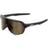 100% S2 Matte Black Gold Mirror Sunglasses 2022