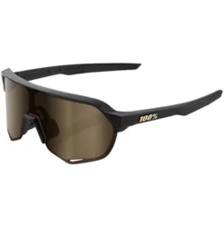 100% S2 Matte Black Gold Mirror Sunglasses 2022