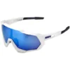 100% Speedtrap Matte White Mirror Sunglasses 2022